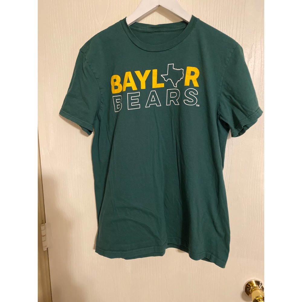 Baylor Bears T-Shirt Mens Med Green Texas Graphic Short Sleeve NCAA College 0237